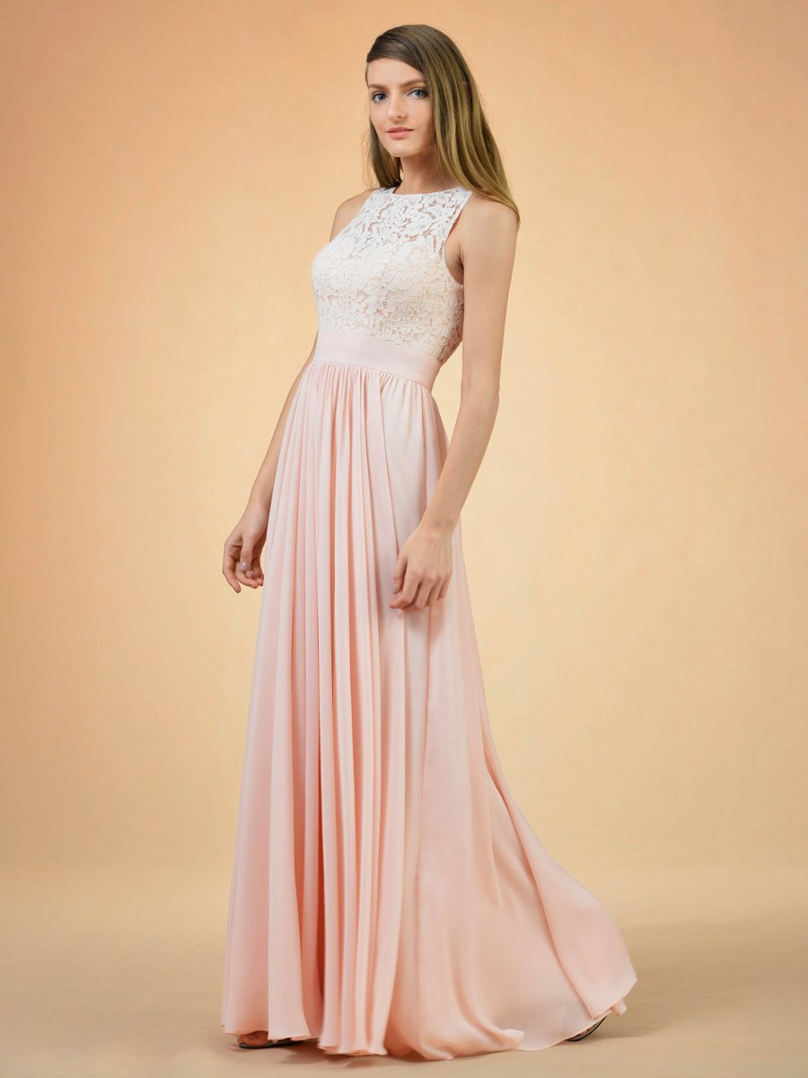 Zolindu Belevia Bridesmaid Dress with Lace Bodice Women Clothing