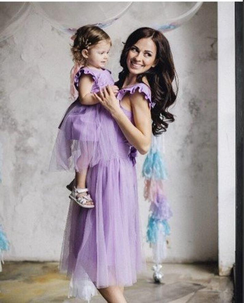 Lavender Mom and Daughter Dress Mom Me Matching Dresses