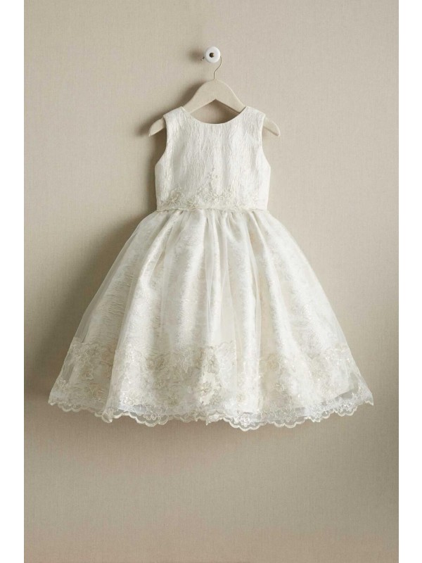 Zolindu Oralia Girls Brocade & Lace Dress