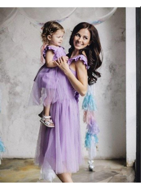 Lavender Mom and Daughter Dress 