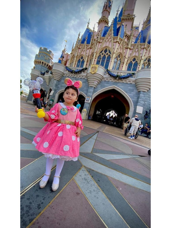 Zolindu Minnie Girls Dress With Minnie Headband