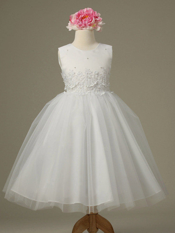 Zolindu Lina White Cinderella Tulle Flower Girl Dress