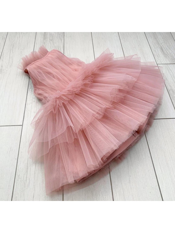 Summer Pleated Tea Pink dress