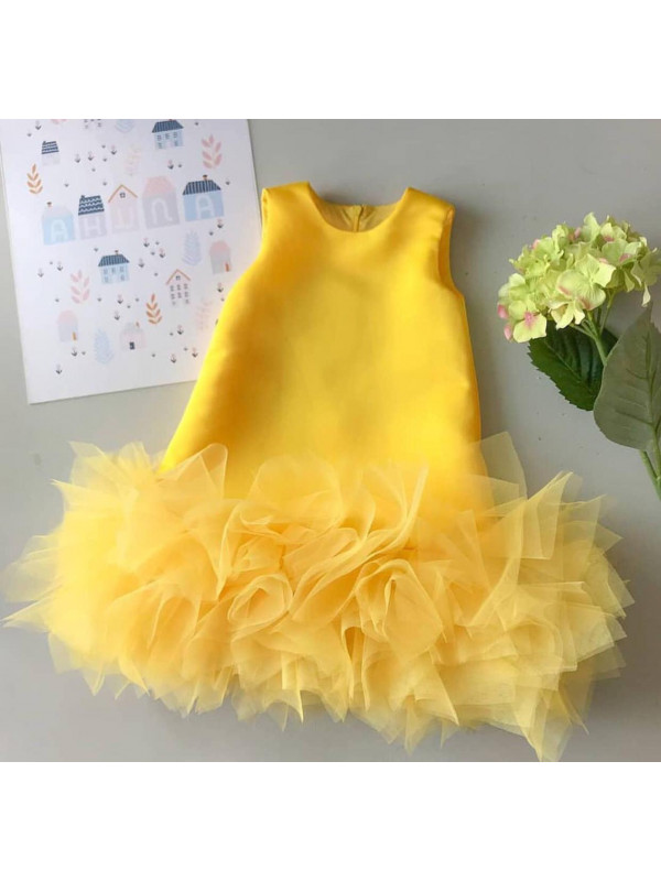 Amelie Yellow Knee length dress