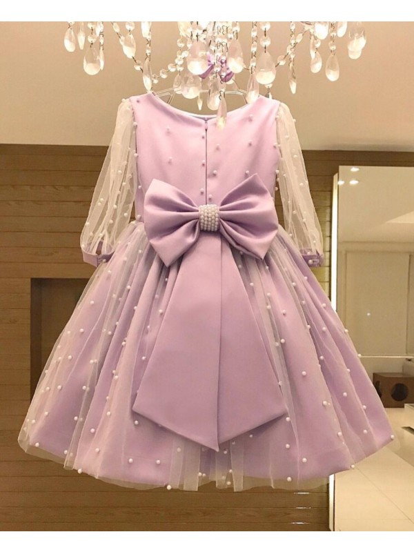 Pastel Purple Pearl Beaded Dress