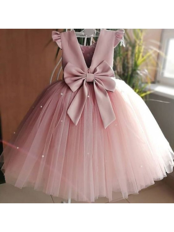Zolindu Ani Tea Pink Dress ( With Pearl Belt ) 