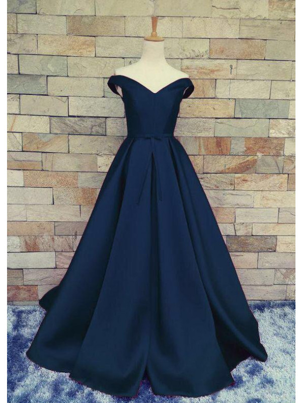 Zolindu Navy Blue Taffeta Wedding Dress