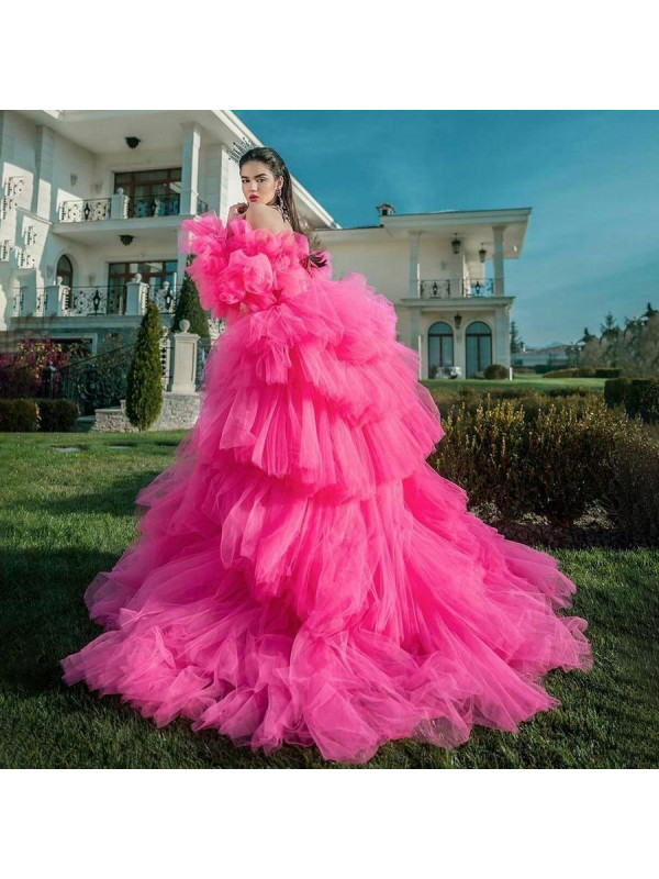 Zolindu Women Ruffle Tulle Long Dress ZW5039